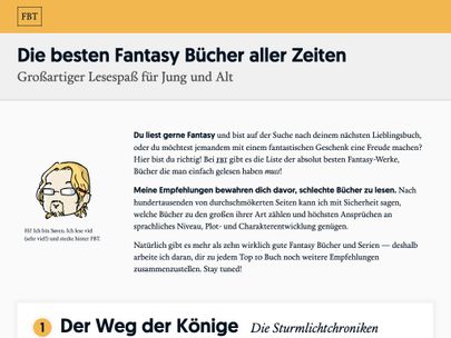 Screenshot of https://fantasybuchtipps.de