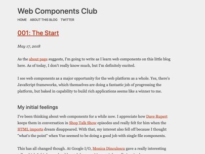 Screenshot of https://webcomponents.club/