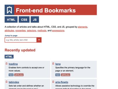 Screenshot of https://www.frontendbookmarks.com/